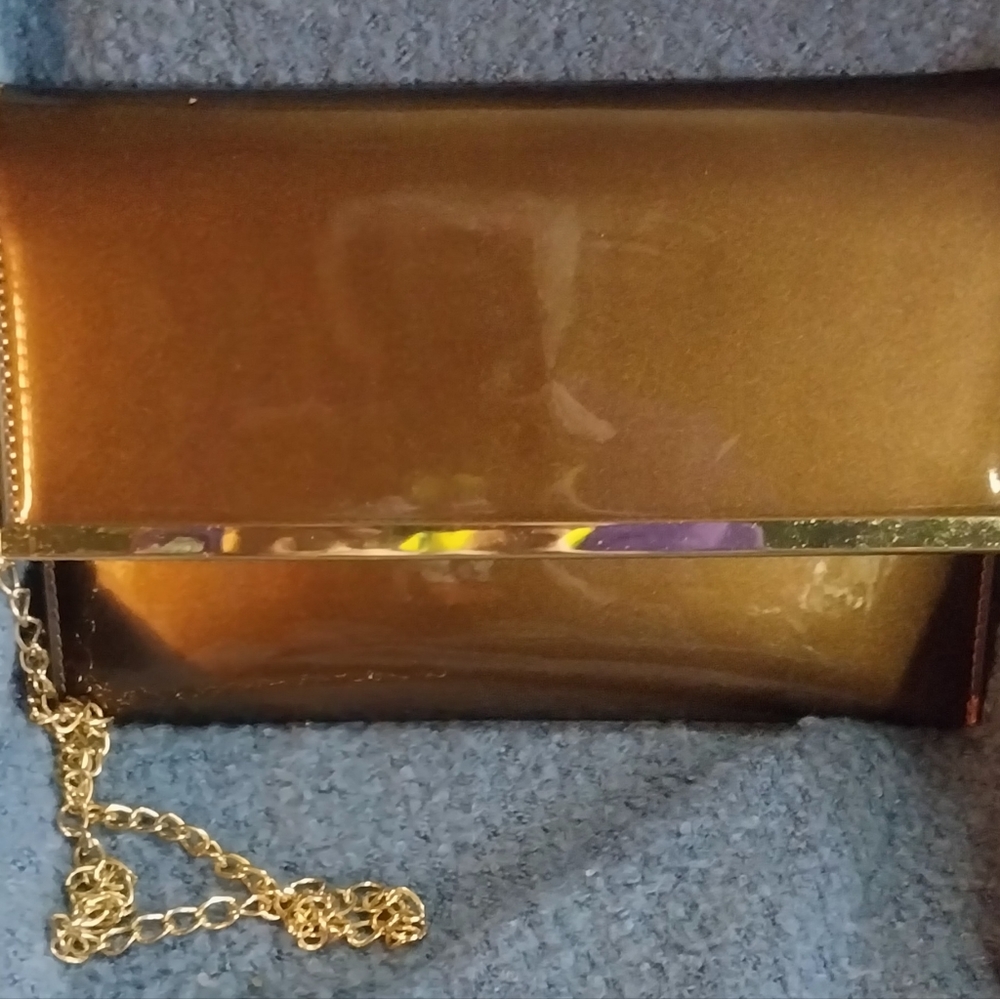 Vintage Gold clutch and wristlet
